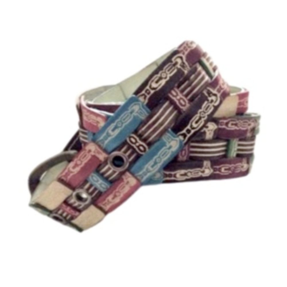 Multi-colored Bonded Leather Woven Belt